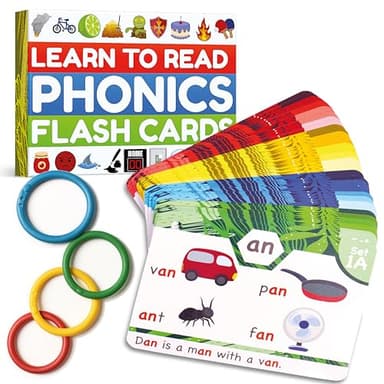 THE BAMBINO TREE Phonics Flash Cards - Learn to Read in 20 Phonic Stages - Education for Kids Ages 4-8 Kindergarten 1st 2nd Grade - Image 1