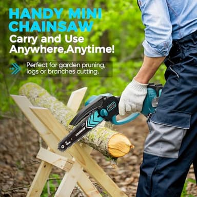 6 Inch Mini Chainsaw Cordless, Portable Electric Chainsaw, for Wood Cutting, Tree Trimming, Courtyard, Household, and Garden - Image 7