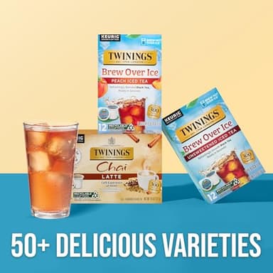 Twinings Brew Over Ice Unsweetened Peach Black Iced Tea 72 K-Cup Pods for Keurig, 12 Count (Pack of 6), Caffeinated - Image 5