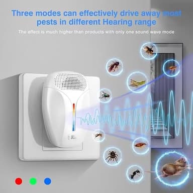 2024 Upgraded Ultrasonic Repeller & Insect Indoor Repeller,Ultrasonic and Repellent for Roach,Rodent,Mouse,Bugs,Mosquito,Mice,Spider,Ant,3 Mode Switching,6 Packs - Image 6