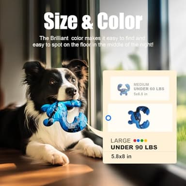 Ouilter Dog Toys for Aggressive Chewers, Dog Toys for Medium Large Dogs, Tough Nylon Dog Chew Toys with Bacon Flavor, Chew Toys for Aggressive Chewers, Blue - Image 4