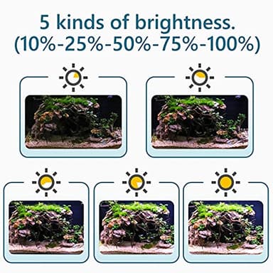 hygger Clip On 24/7 Lighting Aquarium LED Light,Sunrise-Daylight-Moonlight and DIY Mode, Adjustable Timer/Brightness Fish Tank Light with 7 Colors for Planted Tank (14W for 12~20in Tank) - Image 7