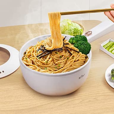 Bear Hot Pot Electric, 2L Multifunctional Portable Cooking Pot, 1000W Rapid Noodles Electric, Non-Stick Frying Pans for Steak, Egg, Ramen, Oatmeal With Dual Power Adjustment - Image 6