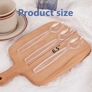SACATR 100 Count Plastic Spoons,Heavy Plastic Silverware,Premium Disposable Spoons, BPA-Free, Heat Resistant, Suitable for Parties, Events and Everyday Use - Image 3