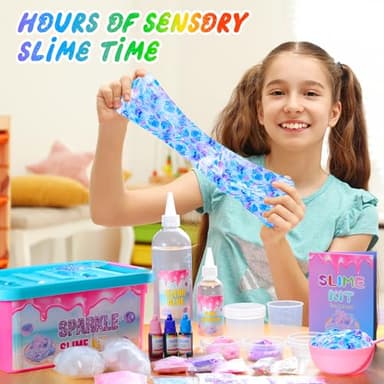 inksbui Confetti Slime Kit, Sparkling, Glimmer, Crunchy, Foam, Jelly Cubes Slime, Stress Relief Toys, Party Favors for Kids, for Girl Boys 6 7 8 9 10 11 12 - Image 2