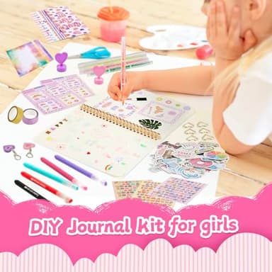 OIHEW 2 PC DIY Journal Kit for Girls Age 8-14/ Teen/Tween Stationery | Scrapbook | Diary | Journaling Art Crafts Supplies Toy Set, Christmas | Birthday Gift for 8 9 10 11 12 13 14 Year Old Girl Ideas - Image 4