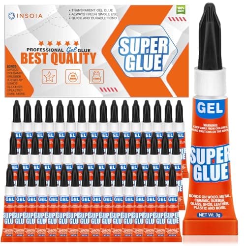 Super Glue Gel Clear Non-Drip, 48 X 3g All Purpose Strong Adhesive Ca Glue Quick Dry Instant Glue for Plastic, Metal, Ceramic, Shoe, Wood, Leather, Model, Aquarium, Rhinestone, Jewelry and DIY Crafts - Image 1