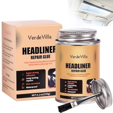 Headliner Repair Glue, Car Headliner Adhesive with Brush, Car Roof Liner Fabric Adhesive, Upholstery Glue for Cars,Headliner Repair Kit, Suitable for Automotive interiors, Fabric, Leather - Image 1
