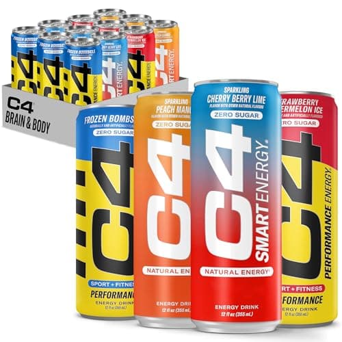 Cellucor C4 Performance & Smart Energy Drink Official Variety Pack | Zero Sugar Carbonated Preworkout Energy | 150+200mg Caffeine with Beta Alanine | 4 Flavors | 12 Fl Oz (12 Pack) - Image 1