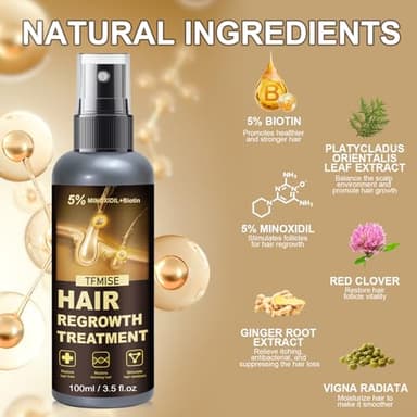 Minoxidil Spray - 5% Minoxidil for Men, Minoxidil for Women Hair Growth Products, Extra Strength Hair Regrowth Treatments with Biotin, Help to Stop Loss Hair Unscented Light and non Greasy 3.38 Fl.OZ - Image 4