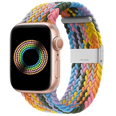 Bandiction Compatible with Apple Watch Bands 44mm 40mm 38mm 42mm 41mm 45mm 46mm 49mm, iWatch Bands Women Men,Adjustable Braided Solo Loop Elastic Sport Band for iWatch Ultra SE Series 10/9/8/7/6/5/4 - Image 1