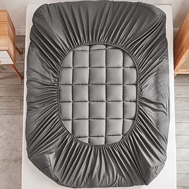 Mattress Pad Cover with Stretches to 18” Deep Pocket Fits Up to 8”-21” Cooling Bed Topper,Soft and Breathable Mattress Protector Cover (Gray, Queen) - Image 4