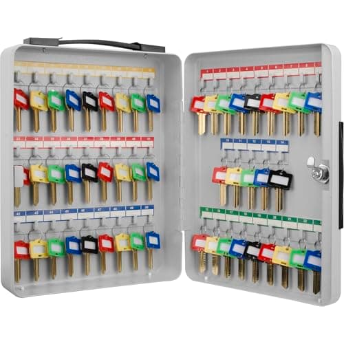 Barska Key Lock Key Cabinet Lock Box with Numbered Hooks and Tags - 50 POSITION - PORTABLE - Image 1