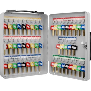 Barska Key Lock Key Cabinet Lock Box with Numbered Hooks and Tags - 50 POSITION - PORTABLE - Image 1