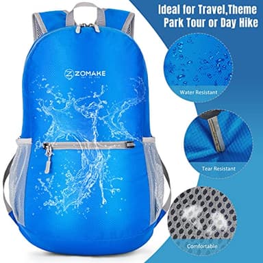 ZOMAKE Ultra Lightweight Hiking Backpack 20L, Packable Small Backpacks Water Resistant Daypack for Women Men(Dark Blue) - Image 5