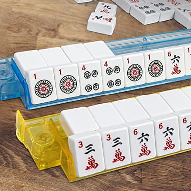 Nova Microdermabrasion American Mahjong Mah Jongg Set 166 Tiles 4 All-in-One Color Rack/Pushers Red Soft Bag Full Size Complete Mahjongg Ma Jong Set (Red) - Image 2