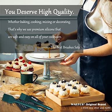 Walfos Silicone Basting Pastry Brush, 2 Size Pastry Brush Set, Perfect for BBQ Grill Kitchen Cooking, BPA Free and Dishwasher Safe, 2 Pcs (Ink Green) - Image 8