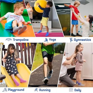 HYCLES Boys Girls Non-Slip Toddler Socks Grip Ankle Sticky Sock Anti-Skid Socks for Kids 6 Pairs for 10-13 Years Kids - Image 6