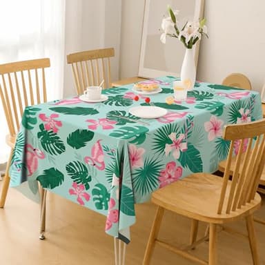 Luau Party Decorations - Plastic Tablecloth for Tropical Party Decorations | Hawaiian Themed Palm Leaves Summer Beach Favors Supplies,2 Pack - Image 7