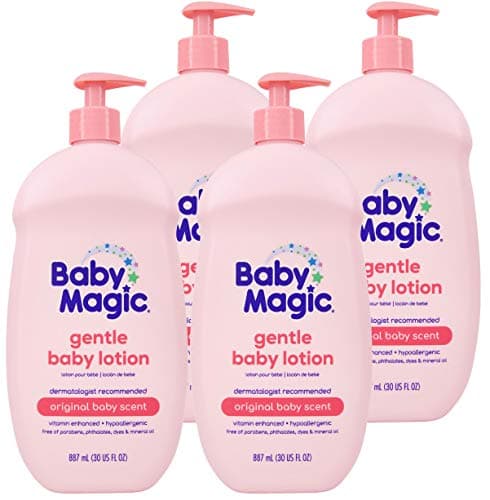 Baby Magic Gentle Baby Lotion | 30 Fl Oz (Pack of 4) | Vitamins & Aloe | Free of Parabens, Phthalates, Sulfates and Dyes - Image 1