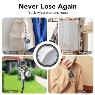 2025 New [Apple MFi Certified] (iOS Only) Air Tracker Tags-4 Pack, Bluetooth Tracker for Apple Find My, Replaceable Battery, Key Finder and Item Locator Smart Tag for Keys, Bags, Luggage, Pets, Wallet - Image 9