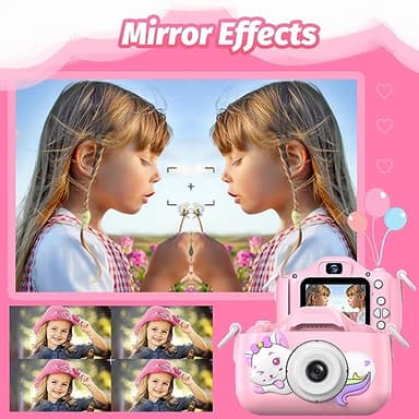 Goopow Kids Selfie Camera Toys for Girls Age 3-9, Digital Video Camera Toy with Protective Cover,Christmas Birthday Festival Gifts for 3-9 Year Old Girls Boys- 32GB SD Card Included (DC-H21-PINK) - Image 7