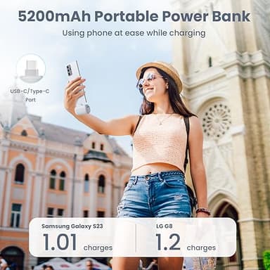 Swyop [2-Pack] Mini Portable Charger 5200mAh Power Bank, 3A PD USB C Cell Phone Portable Power, LCD Display Battery Pack Compatible with iPhone 15/15 plus/15 pro/15 pro Max/Android Phone/Samsung etc - Image 7