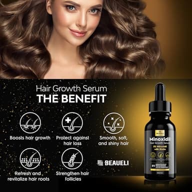 beaueli 5% Minoxidil for Men & Women Hair Growth, Beard Growth, Hair Loss Treatment, Unisex Adult, Unscented Foam, 1oz - Image 3
