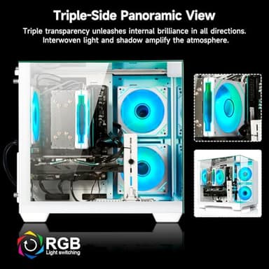 Gaming PC Desktop Computer - Ryzen 5 5600, Radeon RX 6500XT 4GB, 16GB DDR4 RAM, 1TB NVME SSD, Prebuilt Tower Computer (White) - Image 3