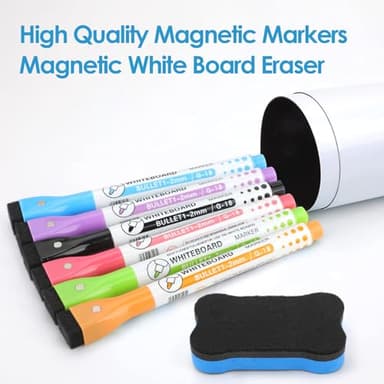 MaxGear 16 X 12 inch Magnetic Dry Erase Whiteboard for Refrigerator, Fridge Whiteboard Sheet Fridge Shopping List Office Notice Board with New Stain Resistant Technology (Include 1 Eraser,6 Markers) - Image 5