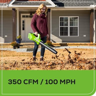 Greenworks 40V 16" Brushless Cordless (Push) Lawn Mower + Blower (350 CFM) + 13" String Trimmer (Bonus Spools), 4.0Ah + 2.0Ah Battery and Charger Included (75+ Compatible Tools) - Image 8