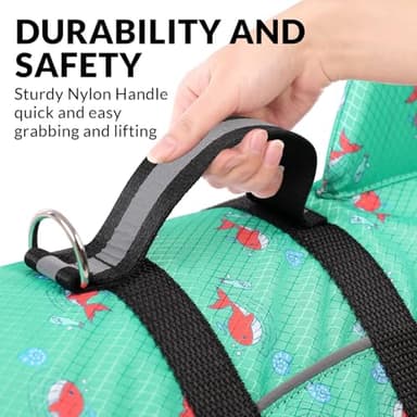 Queenmore Small Dog Life Vest for Swimming, Shark Dog Life Jacket, XS Life Vest for Boating, Puppy Life Jackets for Small Dogs Cats, Pet Floating Dog Swimming Vest with Handle/Leash Hook - Image 3