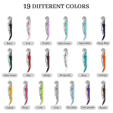 HYZ 2-Pack Wine Opener Waiter Corkscrew, Professional Wine Key for Servers, Bartender with Foil Cutter, Manual Wine Bottle Opener Double Hinged (Pink) - Image 7