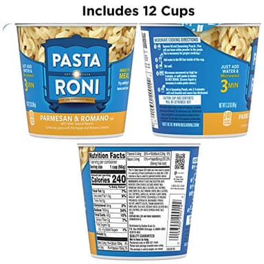 Pasta Roni Cups Mix 2.32 oz Pack of Cups, Parmesan & Romano Cheese Pasta, 27.84 Ounce, (Pack of 12) - Image 2
