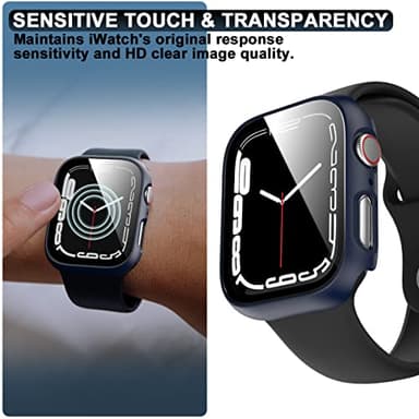 6 Pack Hard PC Case with Tempered Glass Screen Protector for Apple Watch 40mm SE 3/SE(2nd Gen) Series 6/SE/5/4,Rontion Ultra-Thin Scratch Resistant Protective Bumper Cover for iWatch 40mm Accessories - Image 3