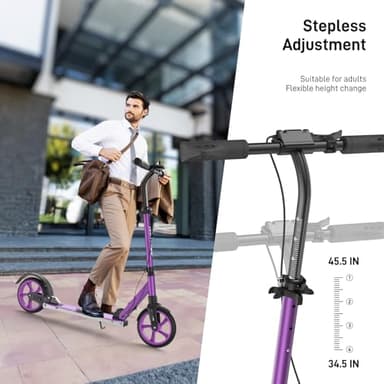 WAYPLUS Kick Scooter for Ages 6+,Kid, Teens & Adults. Max Load 240 LBS. Foldable, Lightweight, 8IN Big Wheels for Kids, Teen and Adults, 4 Adjustable Levels. Bearing ABEC9 - Image 7