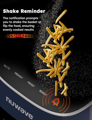 Nuwave Brio Plus 8 Qt Air Fryer, PFAS Free, New & Improved, Digital Touch Screen, Cool White Display, 50°F~400°F in Precise 5°, 5 Cook Functions, 100 Presets & 50 Memory, 3 Wattages 700, 1500, 1800 - Image 2