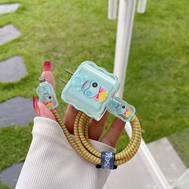 Cute DIY Cable Protector, Compatible for iPhone 20W USB-C Power Adapter and Lightning Cable - Image 6