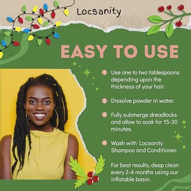Locsanity Dreadlock Hair Scalp Detox - Deep Clean Dreadlock Powder, Cleansing Conditioner - Natural Hair Cleanser for Build Up - ACV Alternative, Loc Care and Maintenance Products - Image 5