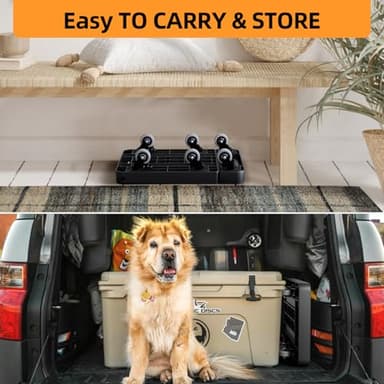 Folding Hand Truck, 500 LB Heavy Duty Luggage Cart, Utility Dolly Platform Cart with 6 Wheels & 2 Elastic Ropes for Luggage, Travel, Moving, Shopping, Office Use, Black - Image 8