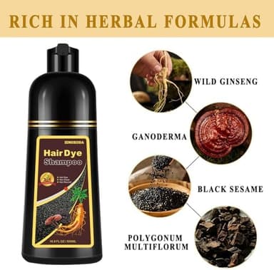 Deep Wine Red Hair Dye Shampoo 3 in 1 for Gray Hair, Instant Hair Dye for Men Women, Long-lasting & Natural Hair Color Shampoo, Effect in Minutes, 16.9 Fl Oz - Image 6