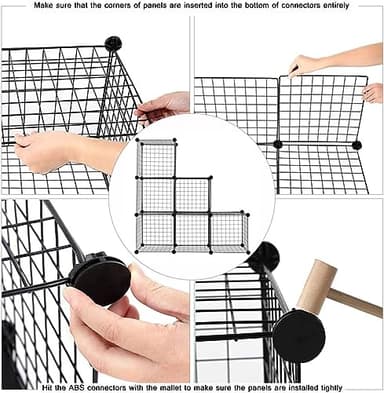 C&AHOME Wire Cube Storage, 6 - Cube Organizer Metal C Grids, Modular Shelves Units, Storage Bins Shelving, Closet Organizer, Ideal for Home, Office, Living Room, 36.6”L x 12.4”W x 36.6”H Black - Image 5