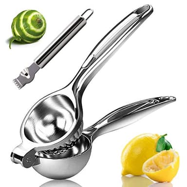 Monkkino Lemon Squeezer, Lemon Squeezer Juicer, Citrus Juicer Handheld, Metal Lemon Hand Press, Lime Squeezer Bar Tool, Manual Citrus Press w/Stainless Steel Zester - Image 1