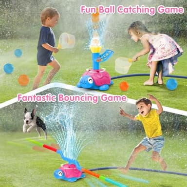 4-in-1 Turtle Water Sprinkler for Kids Summer Toys, Outdoor Toys for Toddlers, Kids Sprinkler Water Toys, Backyard Games for Summer Fun, Backyard Games Splash Water Toys Gifts for Boys Girls Dogs - Image 2
