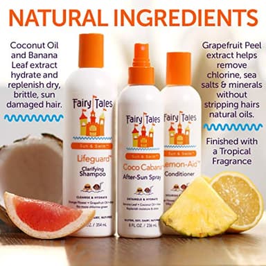 Fairy Tales Swim Shampoo, Conditioner, and Conditioning Spray for Kids- 3 pack | Made with Natural Ingredients in the USA | Chlorine Removal Swimmer Trio | No Parabens, Sulfates, or Synthetic Dyes - Image 5