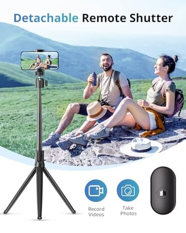 UBeesize Extendable Phone Tripod, Flexible Tripods with Remote, 3 in 1 Selfie Stick with Gopro Mount, iPhone Stand for Recording, Volgging, Live Streaming Fit for Cell Phones, Canon Sony Cameras - Image 6