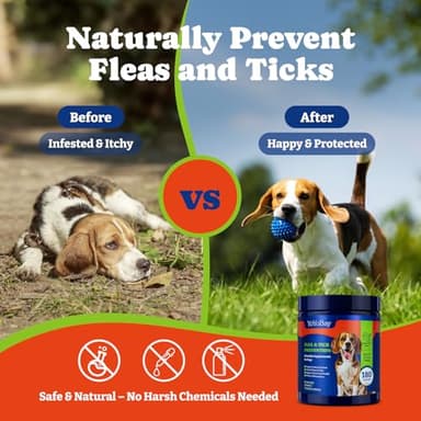 YoYoBay Flea and Tick Prevention for Dogs Chewable - 180 Soft Chews, Duck & Pear Flavor - Dog Flea and Tick Treatment Chewable, Natural Defense- Dog Immune Support Supplement - Image 5