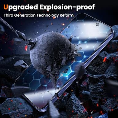 UniqueMe for iPhone 16 / iPhone 15 Privacy Screen Protector - [Military Grade Shatterproof & 9H+ Hardness] Screen Protector 16/15 Tempered Glass Full Coverage Protection, Easy to install, 2 Packs - Image 5