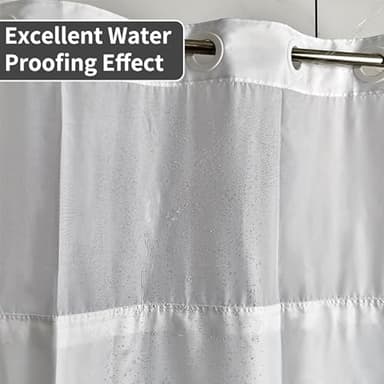 Meiguiman No Hook Shower Curtain Nautical Coastal Shower Curtain with Snap in Liner Set Ocean Beach Coral Starfish Bathroom Curtains No Hook Double Layers Fabric Washable 71x74 Inch - Image 5