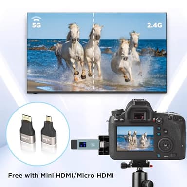 2025 Upgraded Wireless HDMI Transmitter and Receiver, LED Display, 4K Decode 1080P@60Hz Ultra HD Video Output, Plug&Play 5G+2.4G for Video and Audio to Monitor from PC/Projector/TV Box - Image 7